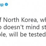 ▲ 북한 김정은을 향해 "주민들을 굶겨 죽이는 걸 꺼리지 않는 명백한 미치광이"라고 힐난한 트럼프 대통령. 이미지 출처 - 트럼프 대통령 트윗
