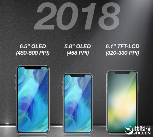2018년 아이폰 세 가지 사이즈 출시 예정 출처 - 'baidu'