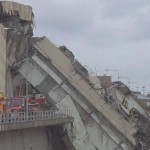 붕괴된 제노바 모란디 다리의 모습. 이미지 - sbs 제공